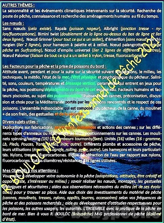 accompagnement en pêche du bord avec R. BOULOC